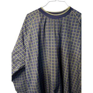 VTG Catalina Mens XL Golf Pullover Windbreaker Green Gingham Plaid Preppy Retro